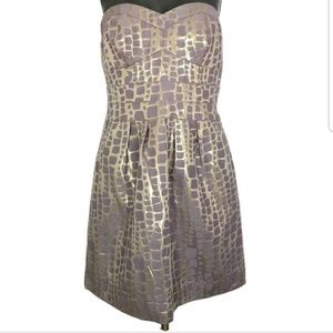 American Eagle Mini Dress Size 6 Gold Metallic